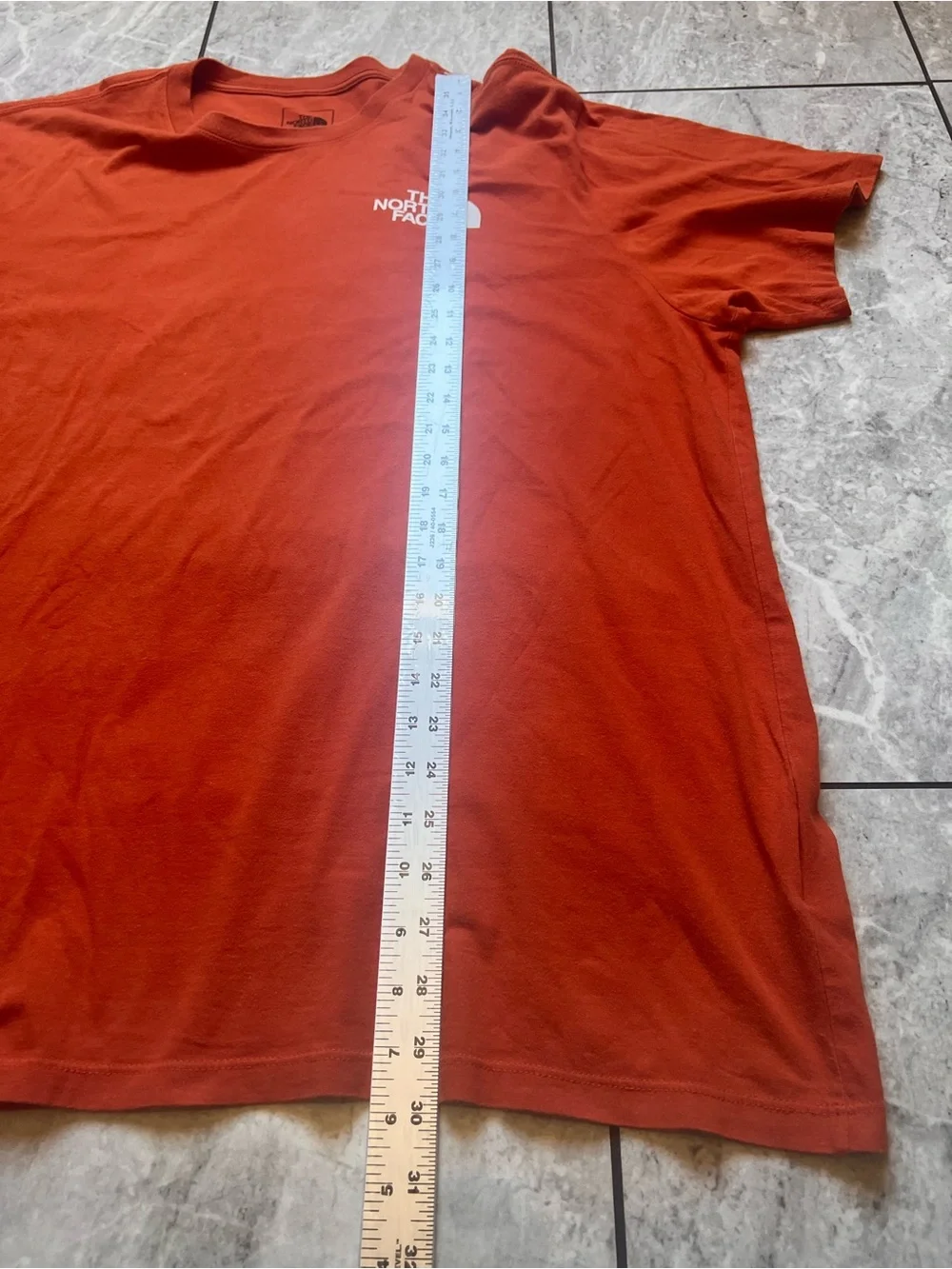 The North Face Men Orange/White Logo Graphic Tee C-Neck Never Stop Exploring 2XL